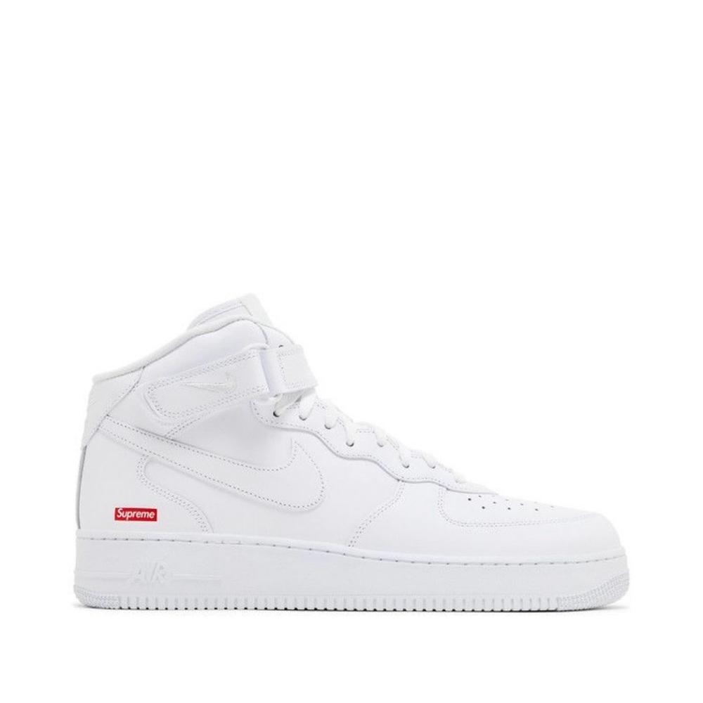 Nike SUPREME X AIR FORCE 1 MID 'BOX LOGO - TRIPLE WHITE'